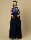 Blue Sequin Maternity Formal Dress