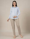Cotton Maternity & Nursing Formal Shirt with Long Sleeves