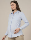 Cotton Maternity & Nursing Formal Shirt with Long Sleeves