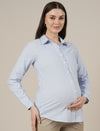 Cotton Maternity & Nursing Formal Shirt with Long Sleeves