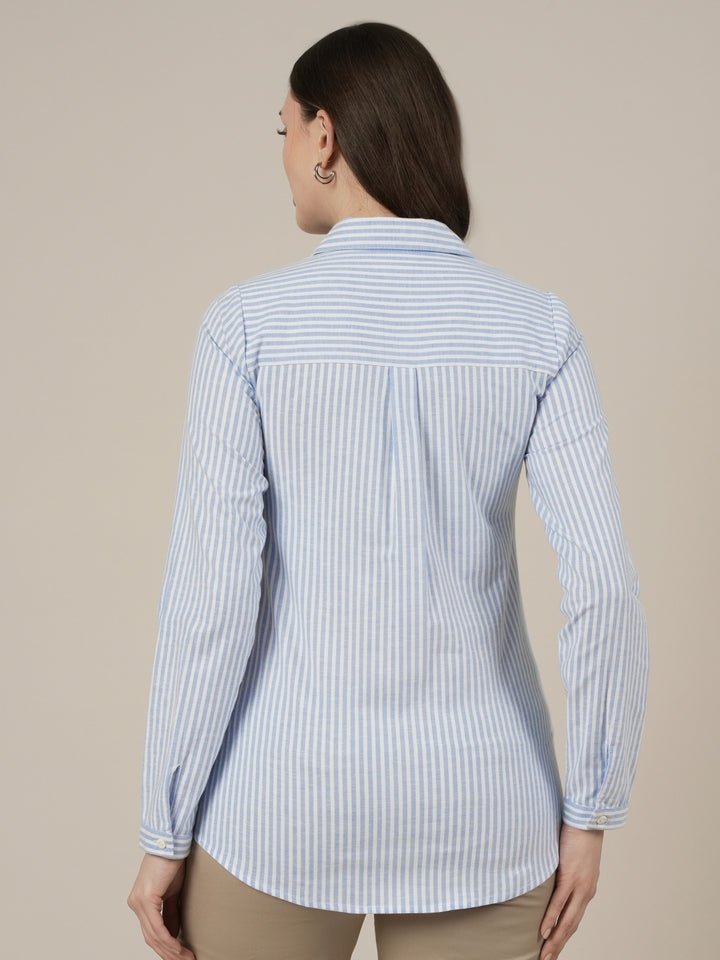 Cotton Maternity & Nursing Formal Shirt with Long Sleeves