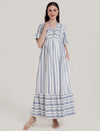 Blue and White Striped Maternity Dress