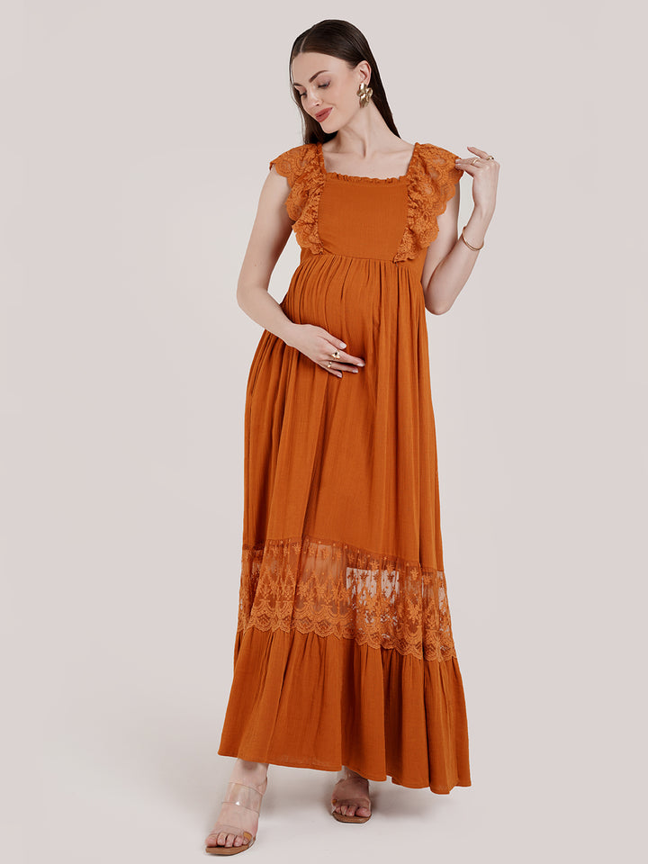 Boho Lace Maternity Dress