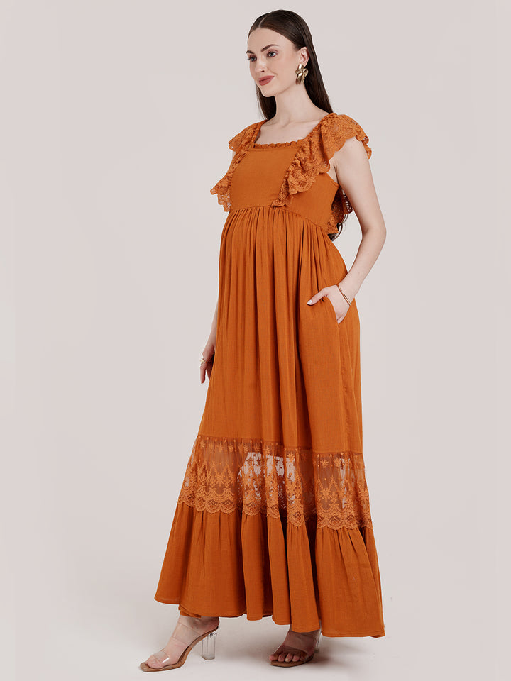 Boho Lace Maternity Dress