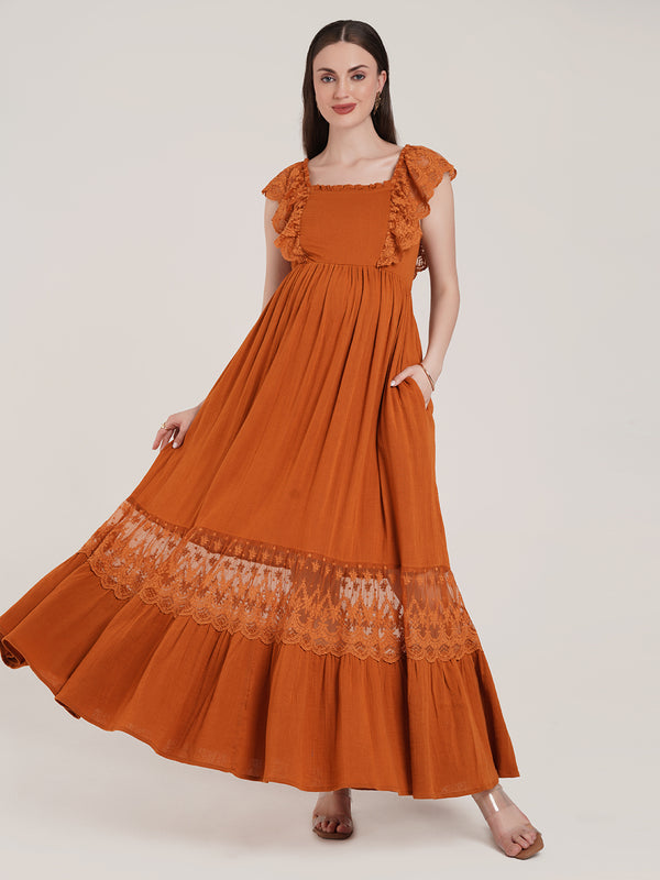Boho Lace Maternity Dress