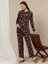 Brown Floral Maternity Co-Ord Set
