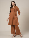 Brown Kurta Palazzo Maternity & Nursing Co-ord Set