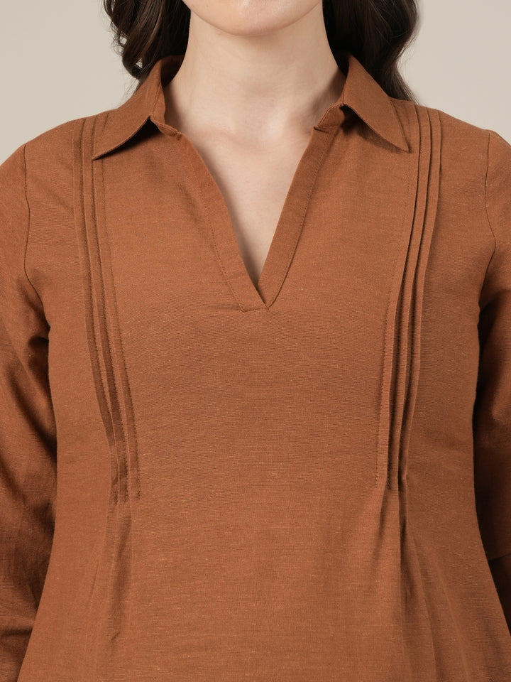 Brown Kurta Palazzo Maternity & Nursing Co-ord Set