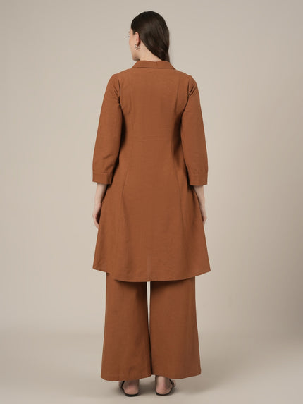 Brown Kurta Palazzo Maternity & Nursing Co-ord Set