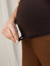 Brown Straight-Fit Maternity Korean Pants