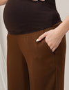 Brown Straight-Fit Maternity Korean Pants