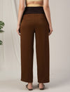 Brown Straight-Fit Maternity Korean Pants