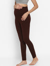 Maternity Cotton High-rise Leggings- Brown