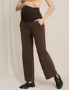 Maternity Winter Fleece Co-ord Set - Brown