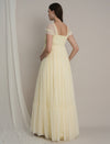 Butter Yellow Maternity Tulle Cap Sleeve Party Gown