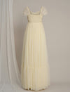 Butter Yellow Maternity Tulle Cap Sleeve Party Gown