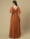 Caramel Maternity Pleated Gown