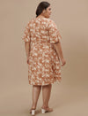 Back view of the Casual Plus Size Floral Print Dress showing the back silhouette and floral detail.