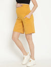 Maternity High-rise Over-belly Shorts with Adjustable Drawstring- Casablanca