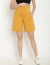 Maternity High-rise Over-belly Shorts with Adjustable Drawstring- Casablanca