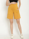 Maternity High-rise Over-belly Shorts with Adjustable Drawstring- Casablanca