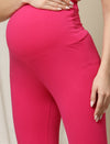 Maternity High-rise Churidar Leggings- Pink