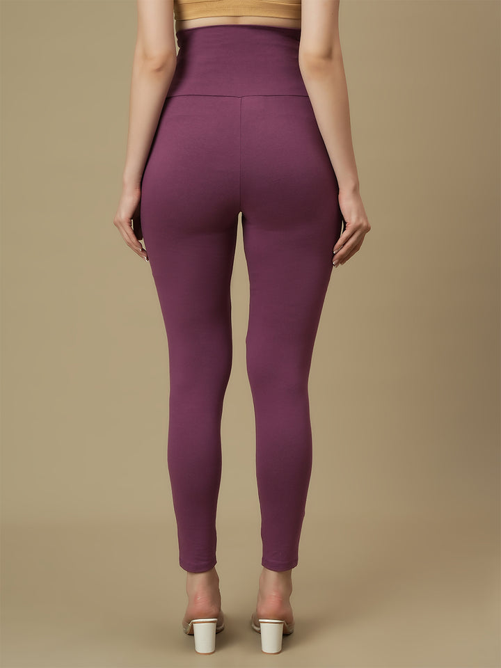 Cotton Maternity Leggings- Mauve
