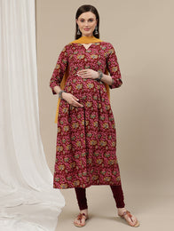 3pc. Floral Maternity Kurta Suit