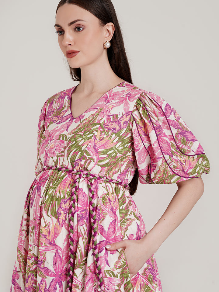 Cotton Tropical Maternity Dress
