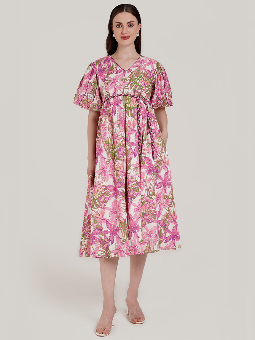 Cotton Tropical Maternity Dress