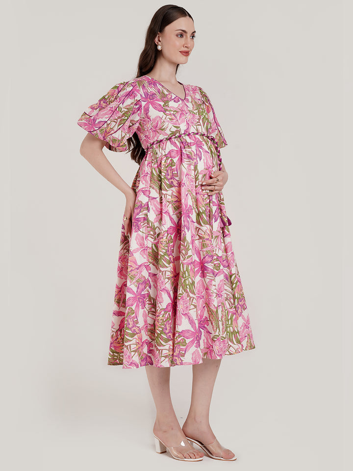 Cotton Tropical Maternity Dress