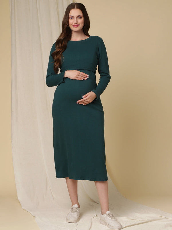 Double Layer Green Feeding Dress