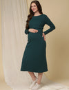 Maternity Casual Lounge Dress- Green