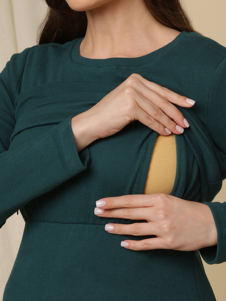 Maternity Casual Lounge Dress- Green