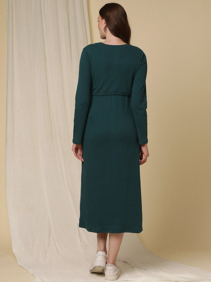 Maternity Casual Lounge Dress- Green