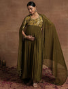Embroidered Maternity Anarkali with Dupatta