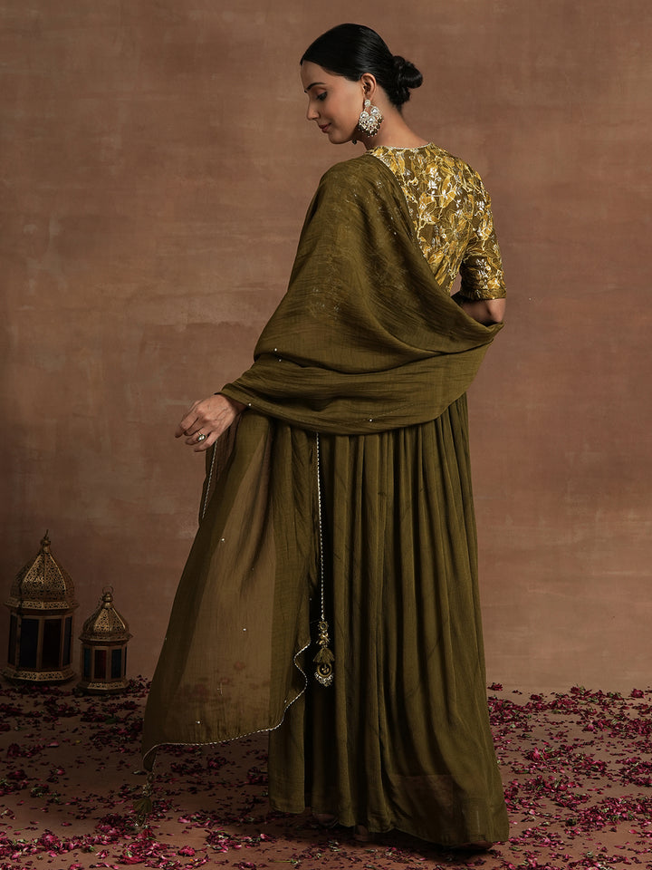 Embroidered Maternity Anarkali with Dupatta