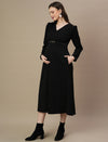 Fleece Maternity Winter Dress