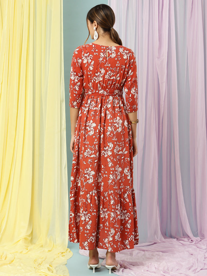 Floral Nursing Maxi Dress