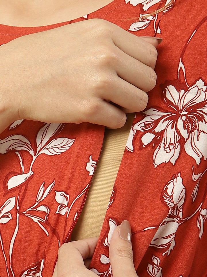 Floral Nursing Maxi Dress