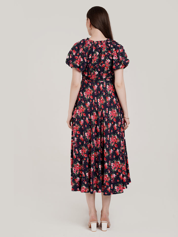 Floral Maternity Midi Dress