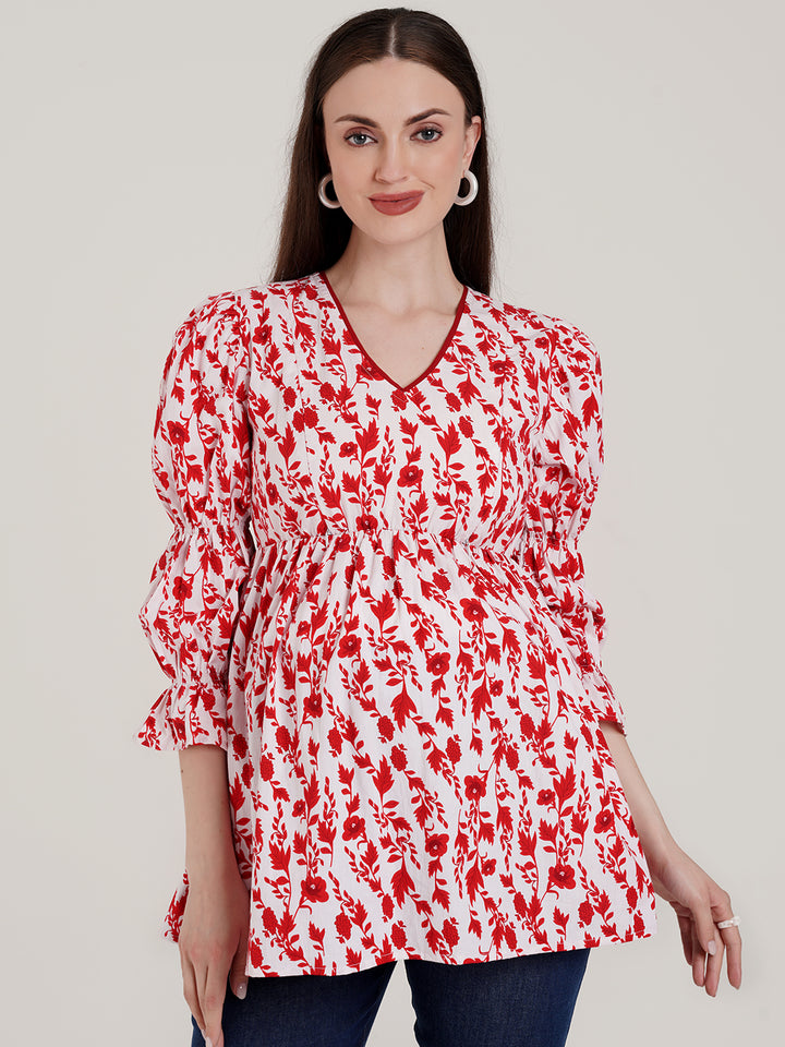 Floral Maternity Tunic Top