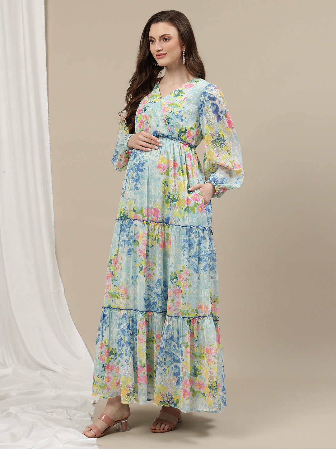 Buy Floral Maxi Maternity Dress