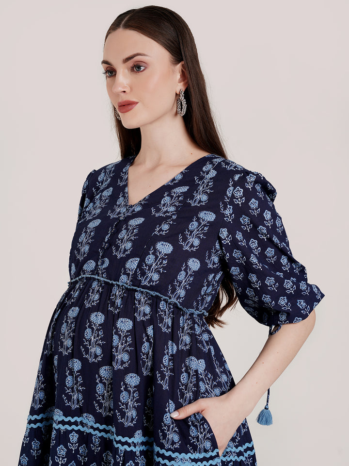 Floral Print Maternity Dress