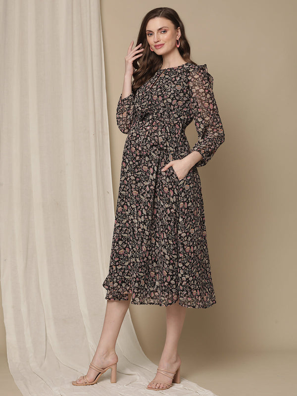 Flower Print Feeding Dress