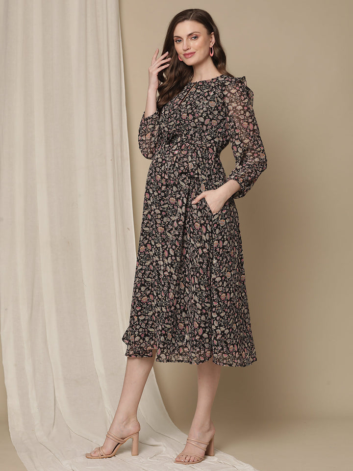 Flower Print Feeding Dress