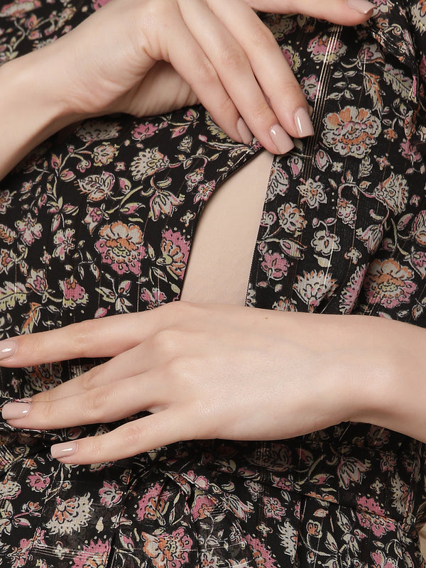 Flower Print Feeding Dress