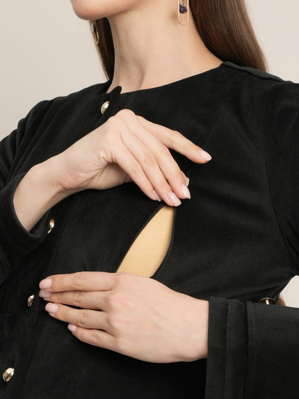 Formal Maternity Winter Dress - Black