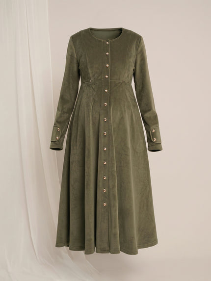 Formal Maternity Winter Dress - Green
