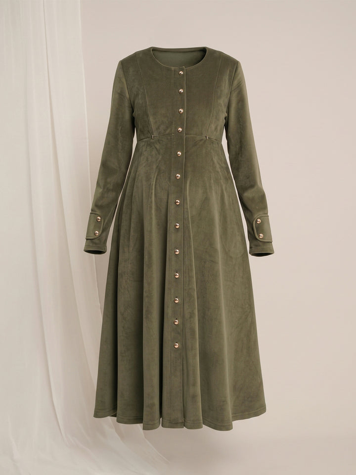 Formal Maternity Winter Dress - Green